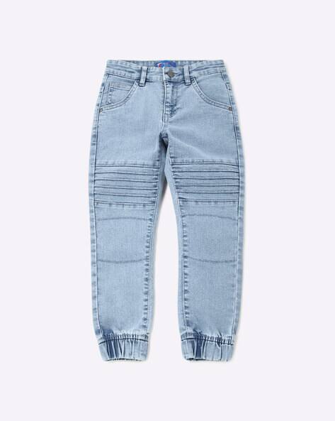 Heavy Wash Jogger Jeans with 5-pocket Styling
