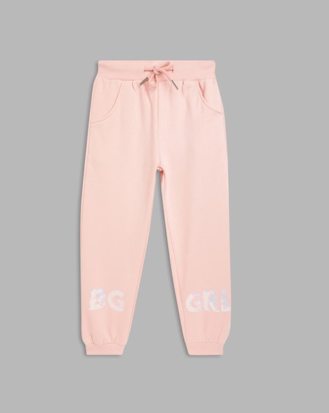 Buy Pink Track Pants for Girls by Blue Giraffe Online