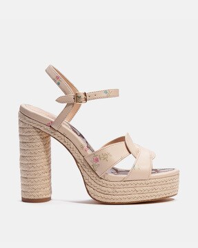 coach talina suede espadrille platform sandals