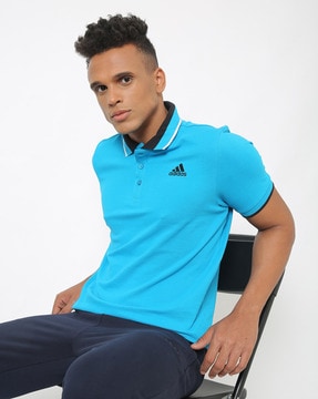 adidas blue polo t shirts