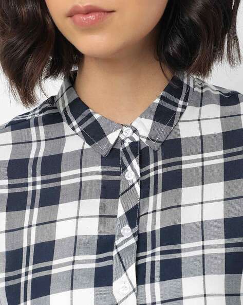 Buy Navy Blue Shirts for Women by DNMX 