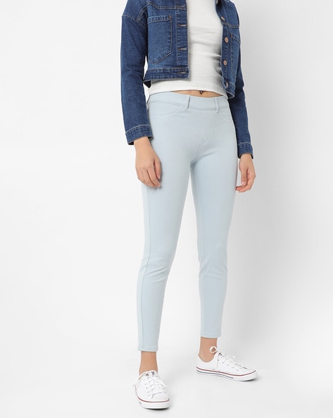 Buy VIPJEANS Womens Ultra Skinny Trouser Slacks Soft Stretch Jeans  Denim Pants Summer White 1 at Amazonin