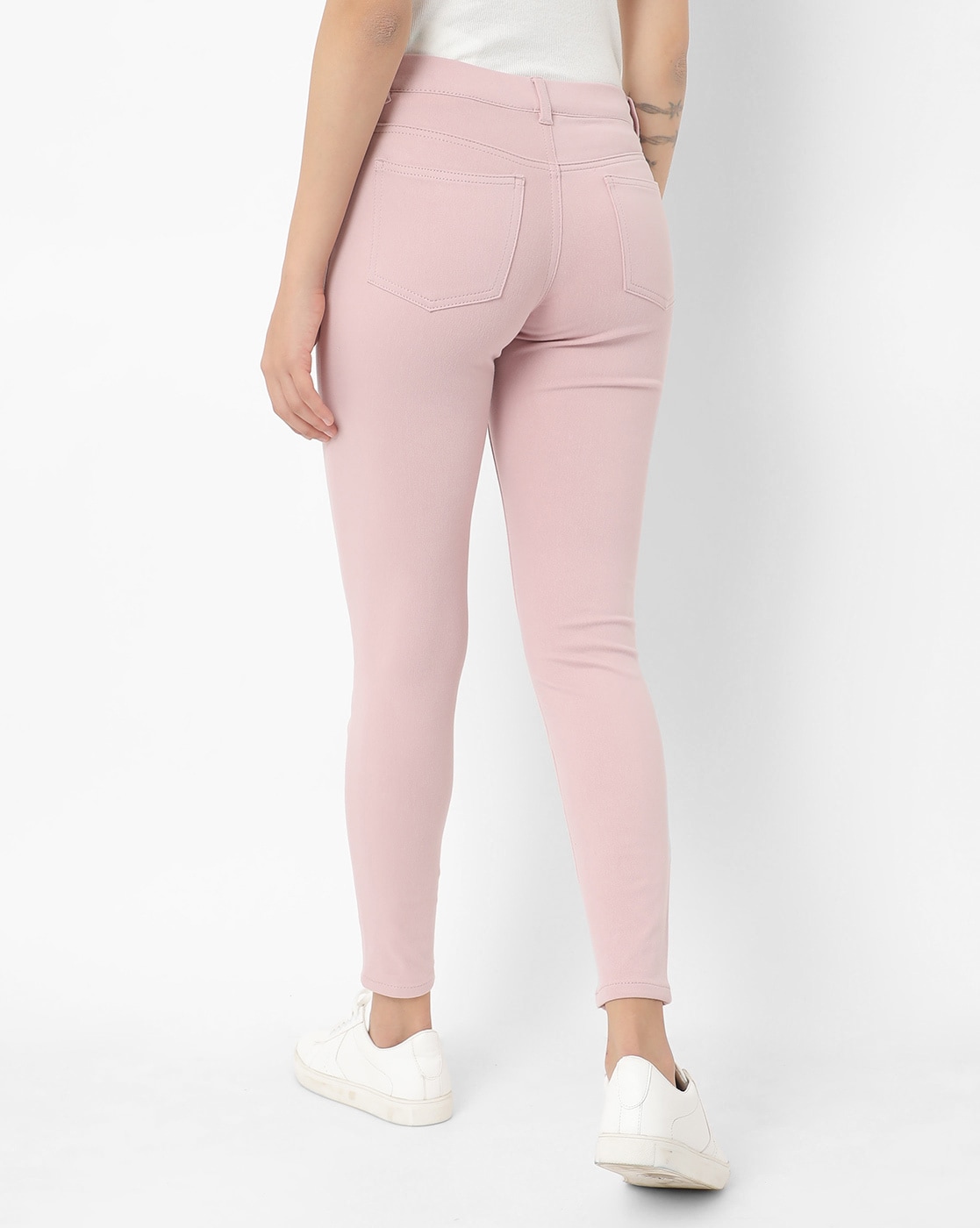 ASOS DESIGN Tall high waist pants in skinny fit in pink | ASOS