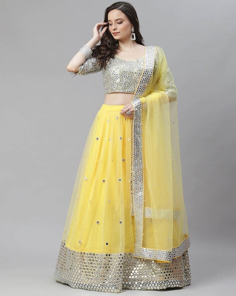 Breathtaking Grey Net Embroidered Lehenga Choli Online - Inddus.com. |  Lehenga choli online, Net lehenga, Bridal lehenga choli