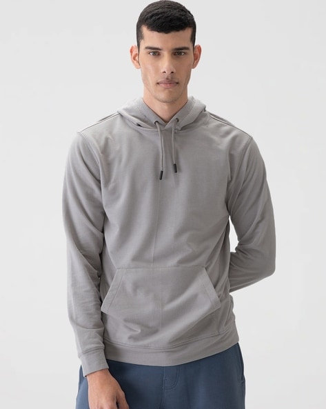 Grey colour outlet hoodie