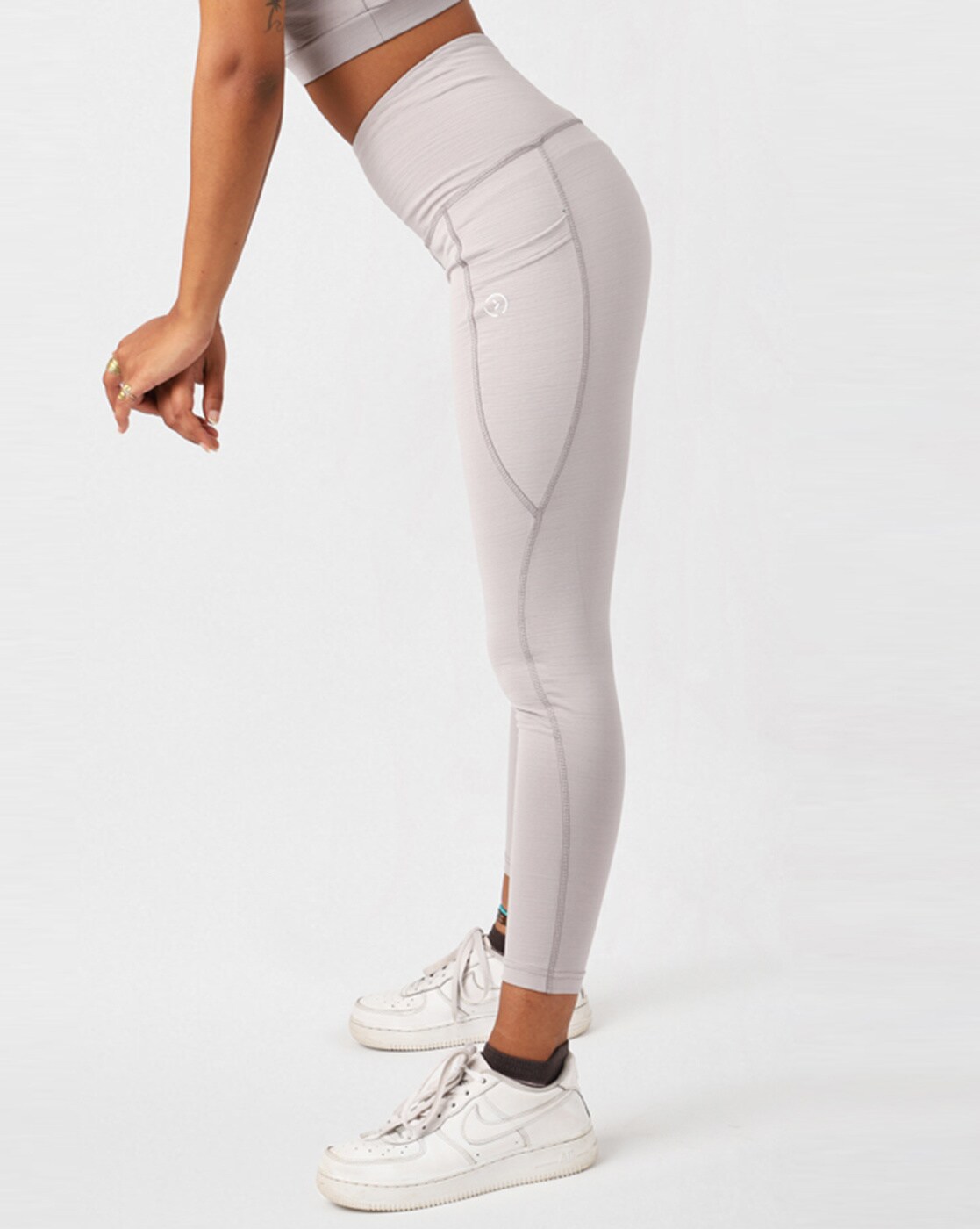 Logo Printed Sports Leggings with Drawstring Waist