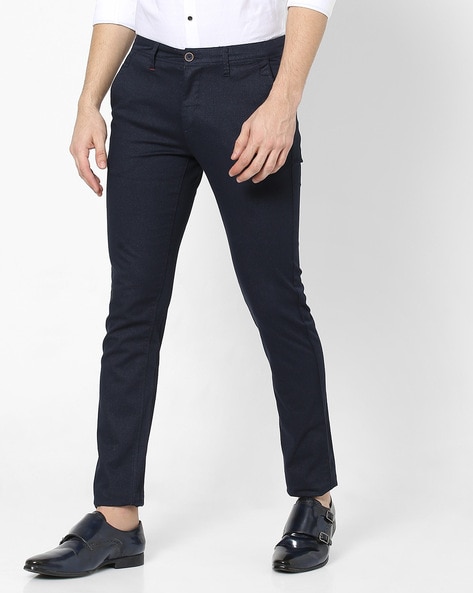 Slim Fit Flat-Front Trousers