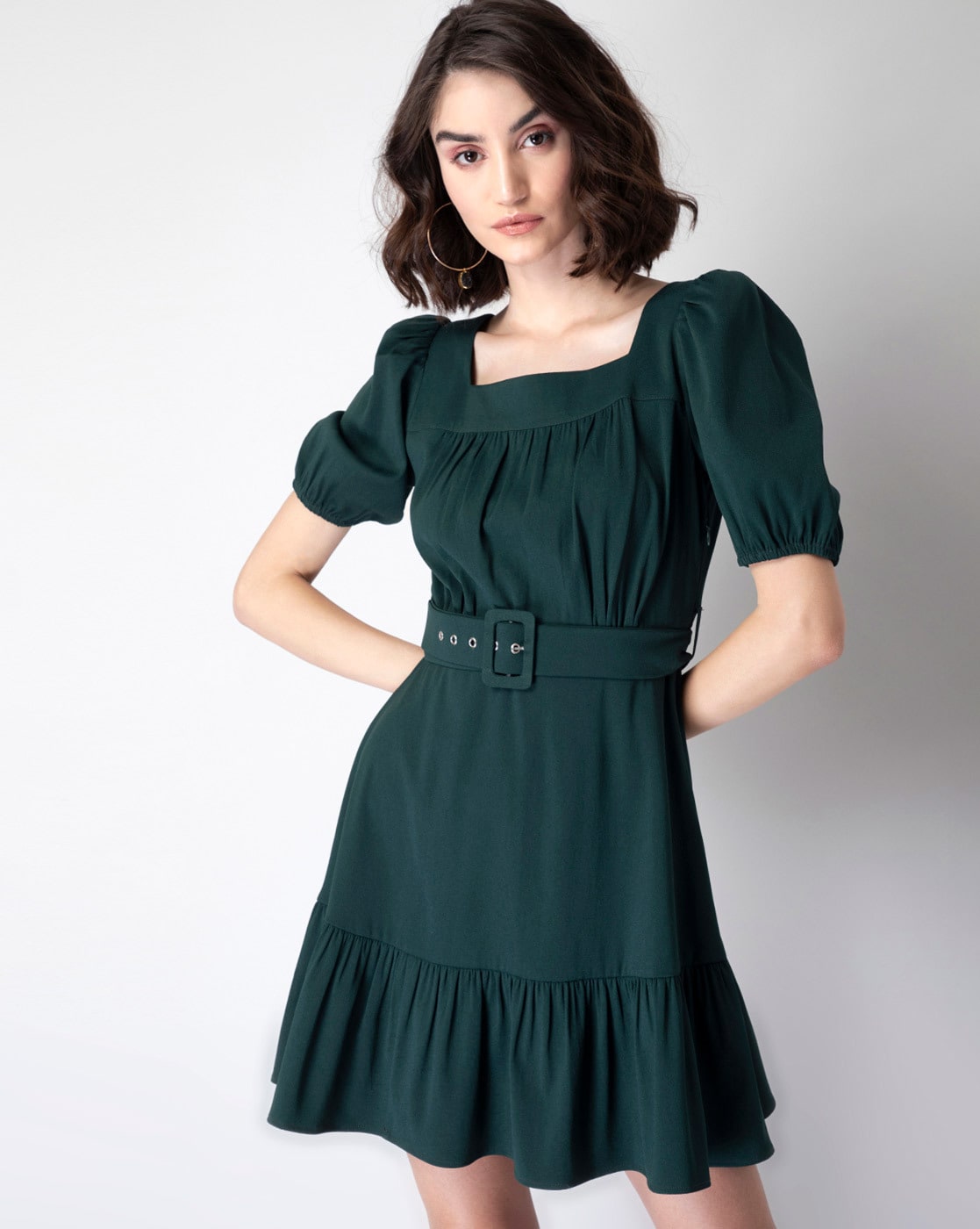 Buy Green Dresses for Women by FABALLEY Online