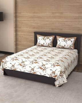 homez sparrow Floral Print Double Size Bedsheet-picture-14