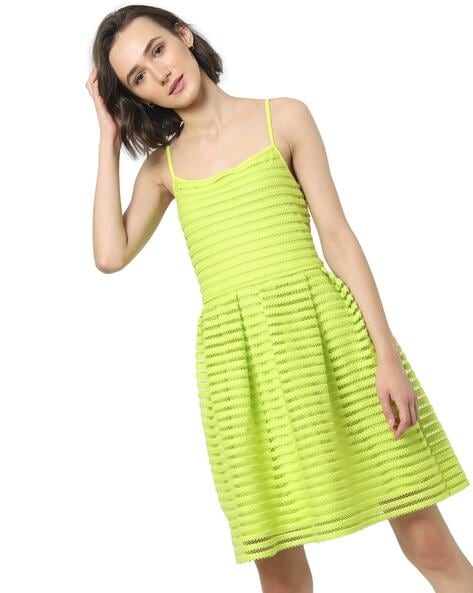 Neon green 2024 skater dress