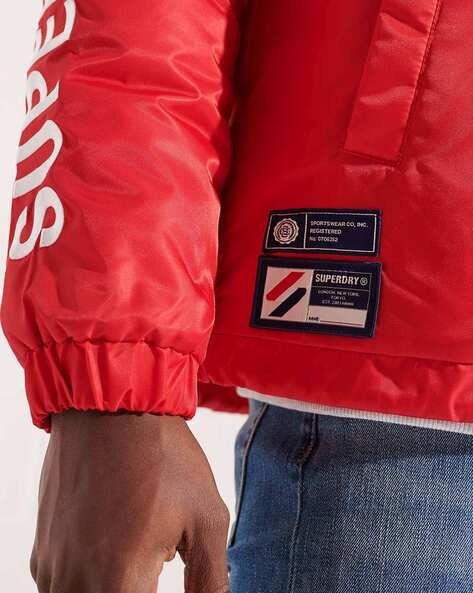 Champion metallic puffer hot sale jacket red