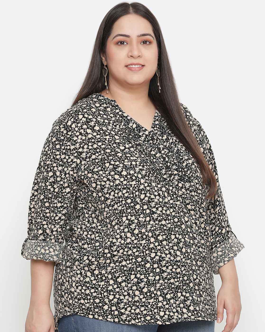 Buy Style Quotient Women Black Floral Plus Size Tops Online at Best Prices  in India - JioMart.