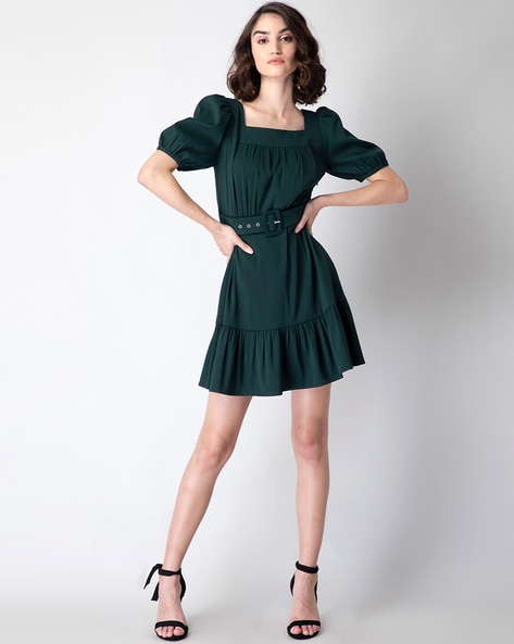 Buy Green Dresses for Women by FABALLEY Online