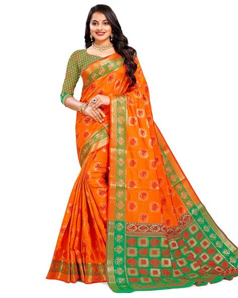 Semi paithani silk saree – www.vannamayil.com