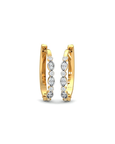 Buy Yellow Gold & White Earrings for Women by Pc Jeweller Online | Ajio.com