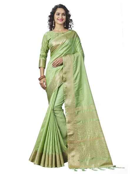 Buy Green Sarees for Women by ZIKARAA Online