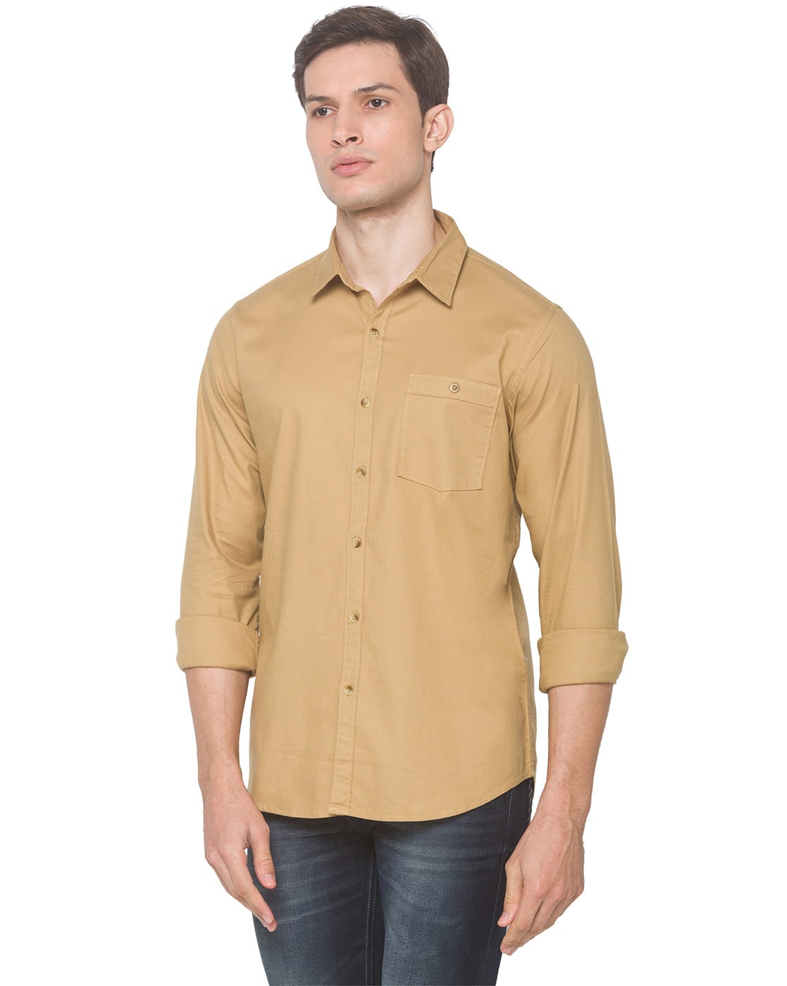 Buy SNX Men Slim Fit Shirt with Patch Pocket Online | Ajio.com