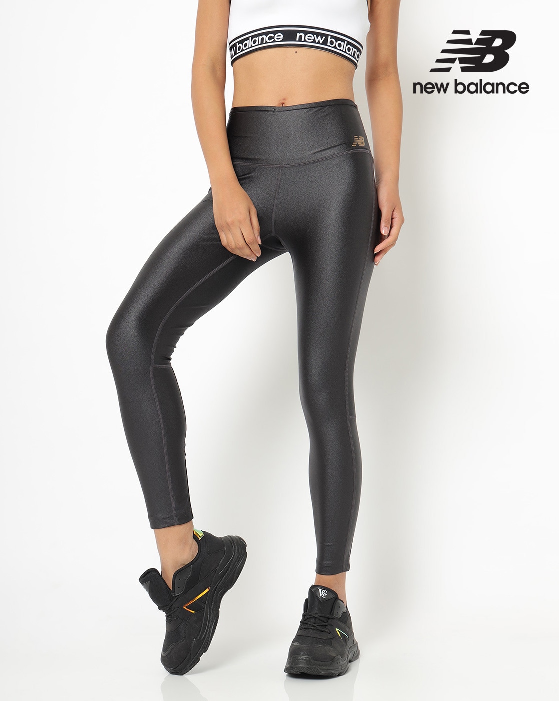 New Balance Life In Balance Stirrup Leggings In Black