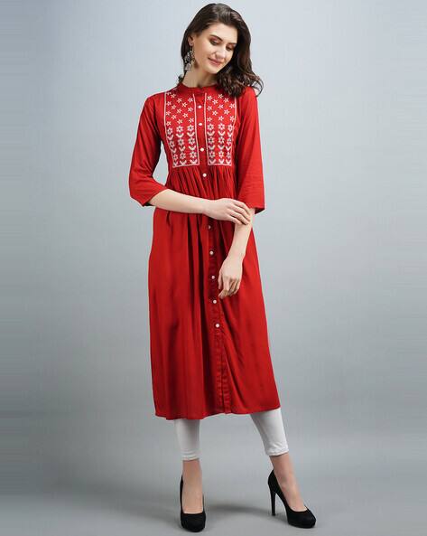 red colour kurti online shopping