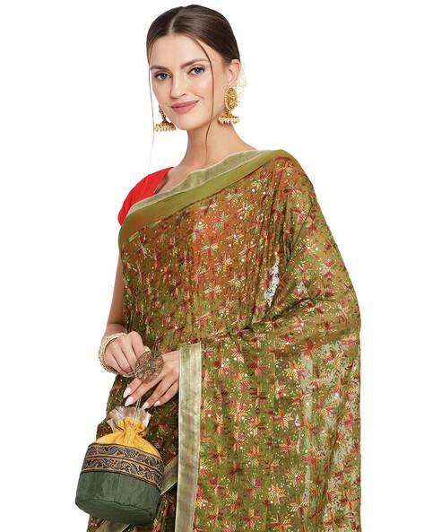 Buy Phulkari Saree Online Product ID: 005