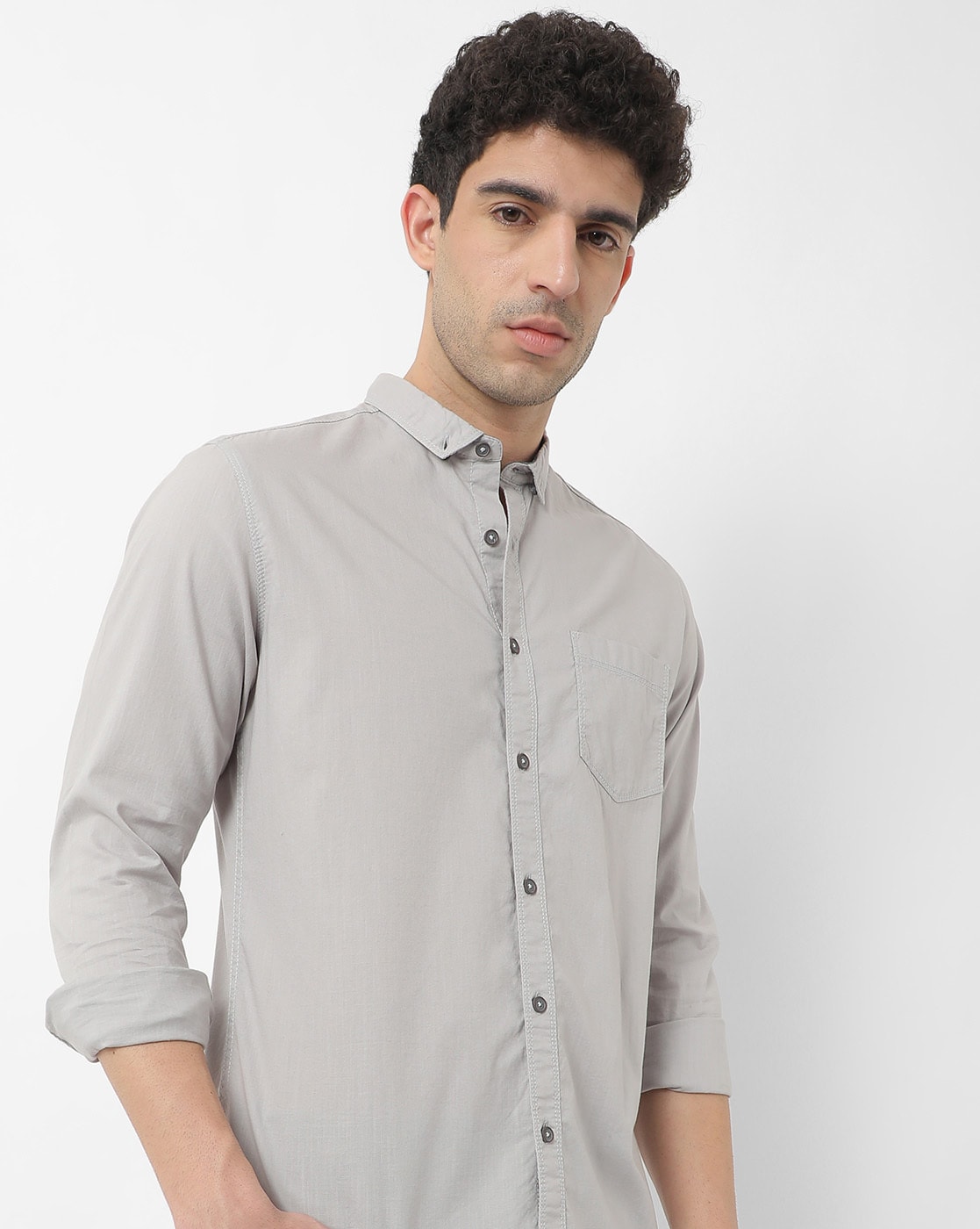 Mens grey button down cheap dress shirt