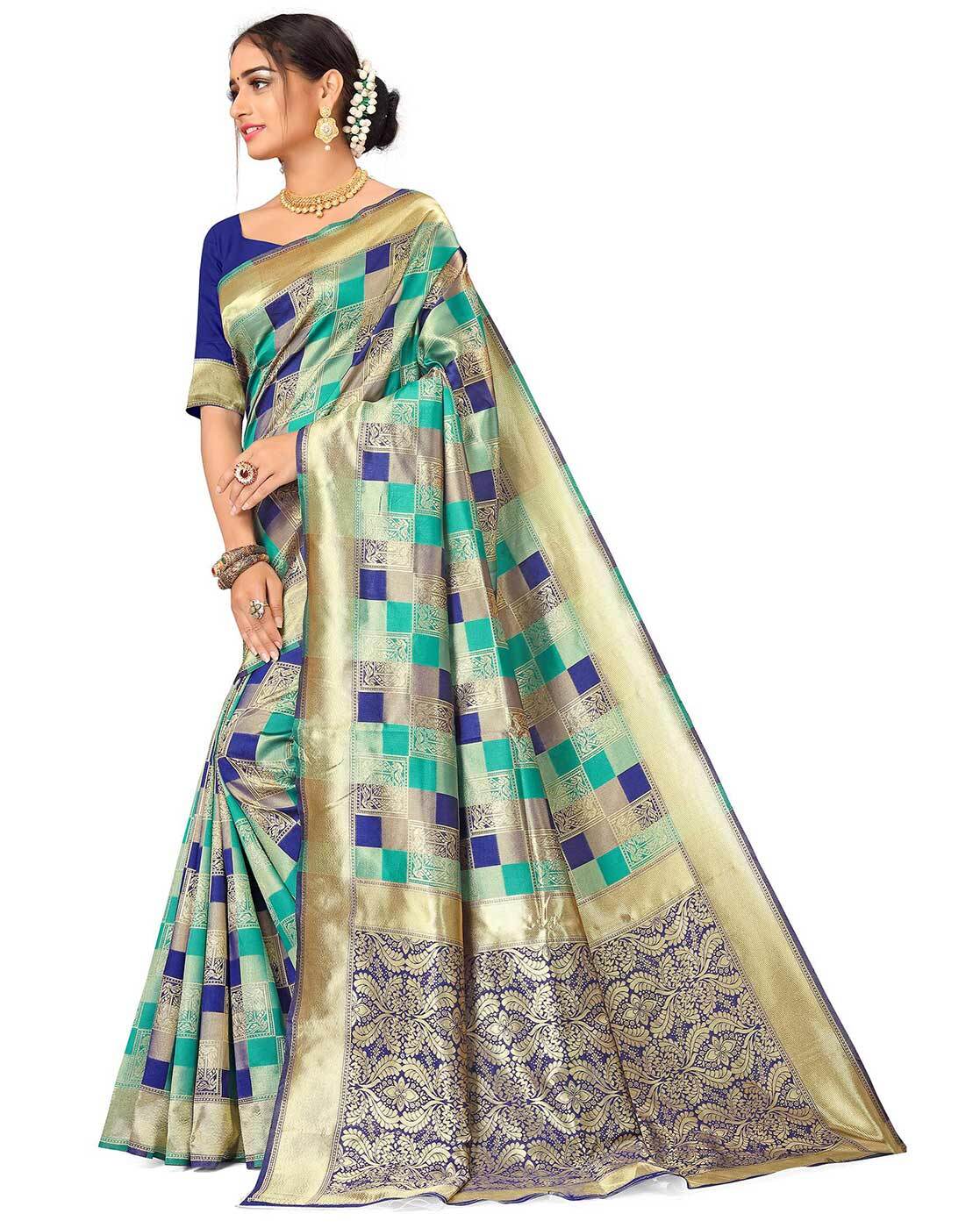 Buy Yellow Sarees for Women by Rajgranth Online | Ajio.com