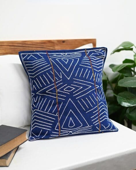 navy copper cushions