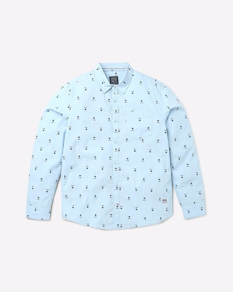 Novelty Print Shirt with Patch Pocket