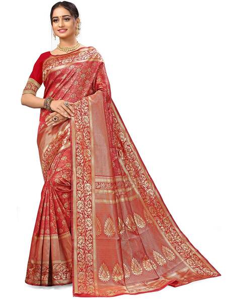 DESIGNER WORK EMBELLISHED RICH PALLU & JACQUARD WORK BANARASI SILK SOF –  SARASJYOTI