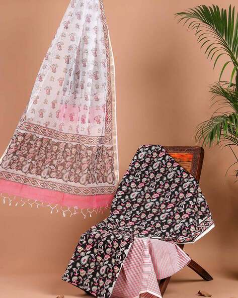 Jaipur Hand Block Print 3-Piece Unstiched Dress Material Price in India