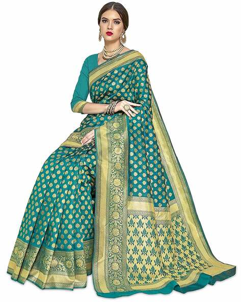 Women's Soft Silk Uppada Woven Pattu Multicolor Saree - Silk Zone