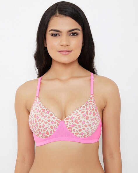 Buy Clovia Padded Non-Wired Full Coverage T-Shirt Bra - Pink at Rs.599  online