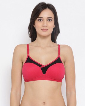 Buy Clovia Padded Wired Medium Coverage T-Shirt Bra - Red at Rs.659 online