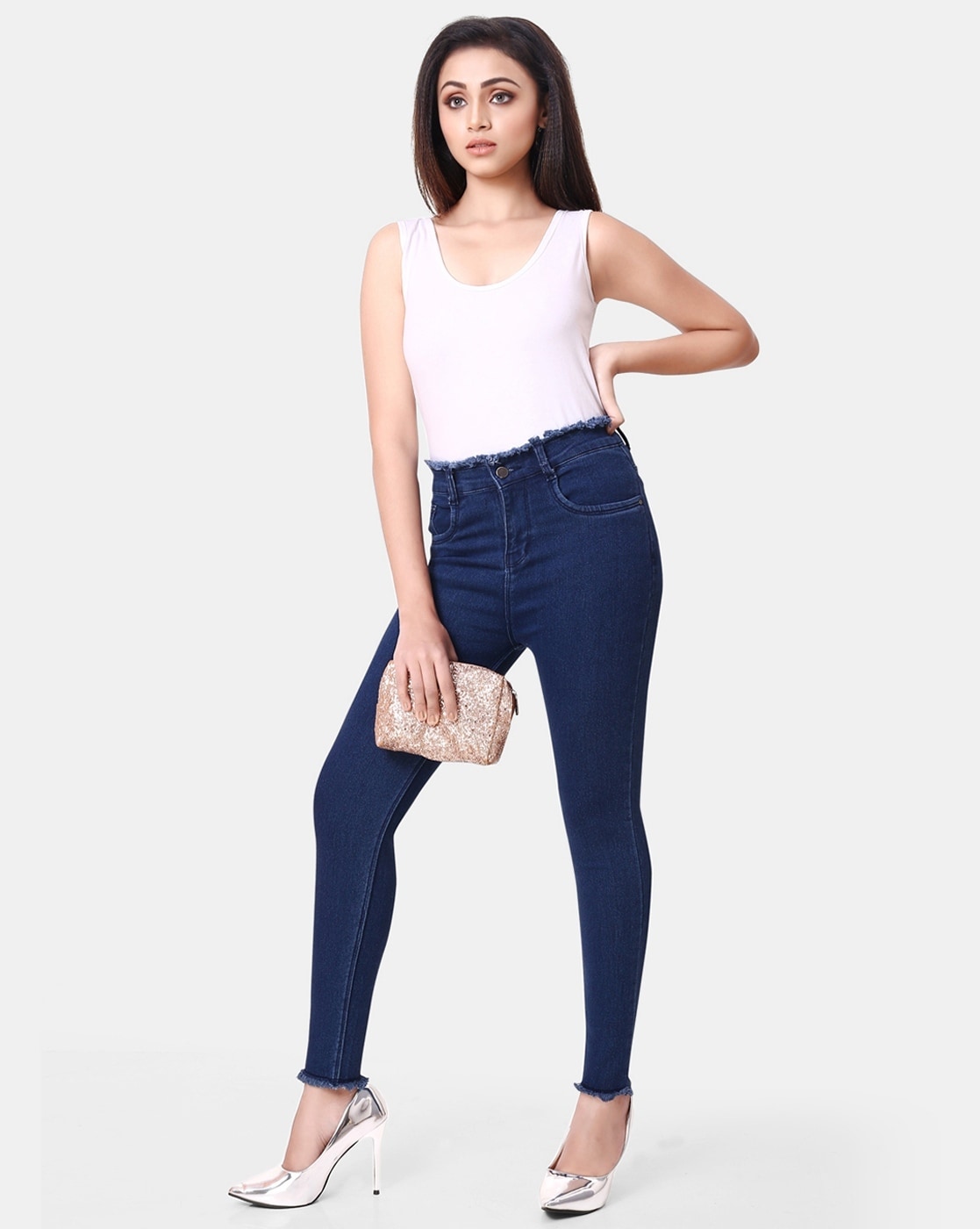 Women Navy Blue Solid Ankle Length Skinny Fit Jeggings at Rs 499.00, Sector 20, Gurgaon