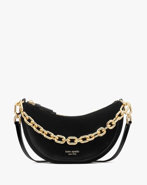 kate spade black purse with gold chain