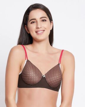 Amante Bra In White With Polka Dots