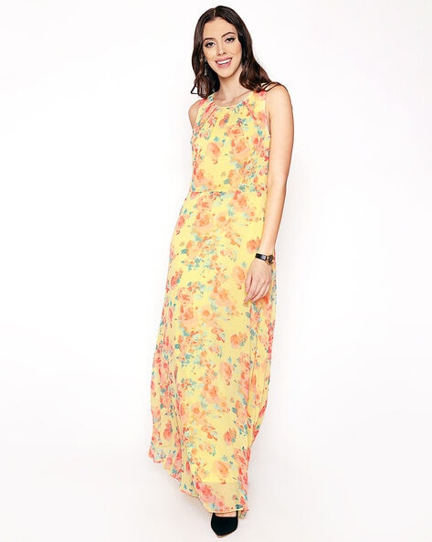 Buy Fabricssio Women's Rayon Long Western Dress Sleeveless Pattern MAROON-M  Online at Best Prices in India - JioMart.