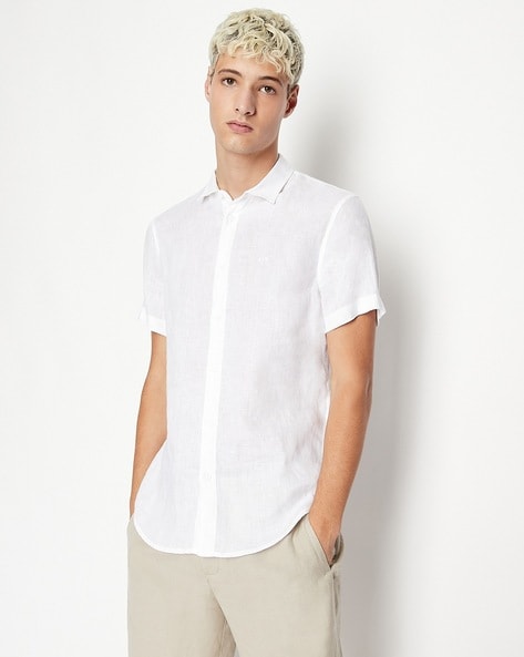 Classic Button Down Shirt with Embroidered Logo