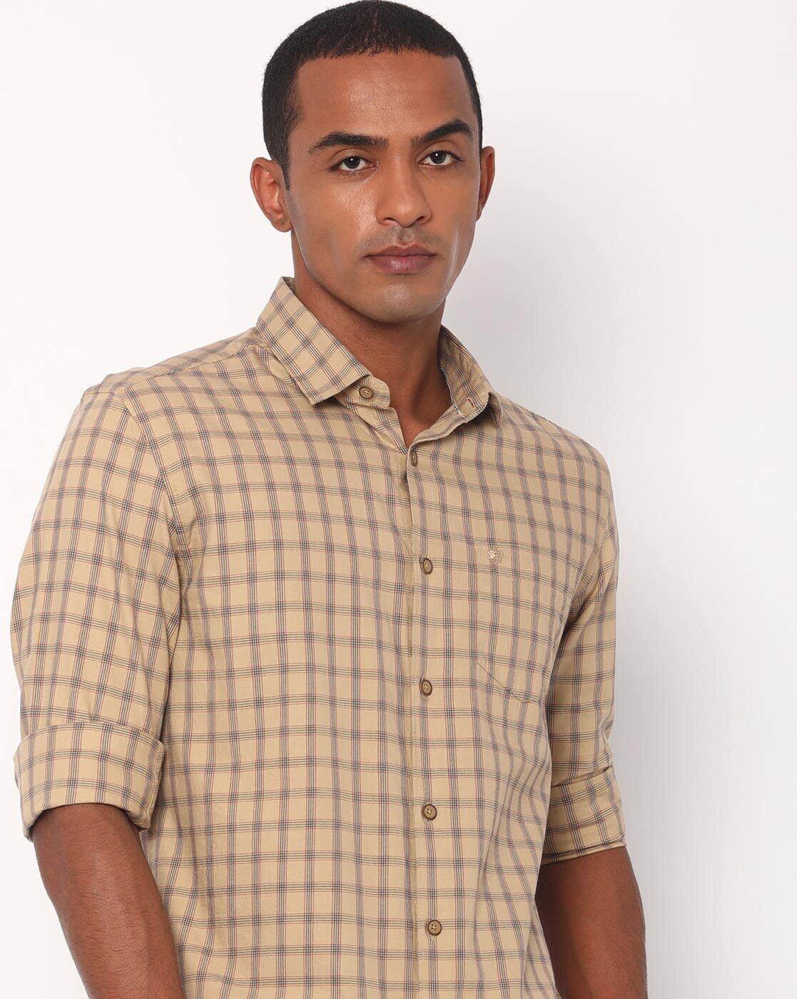Buy Khaki Shirts for Men by NETPLAY 