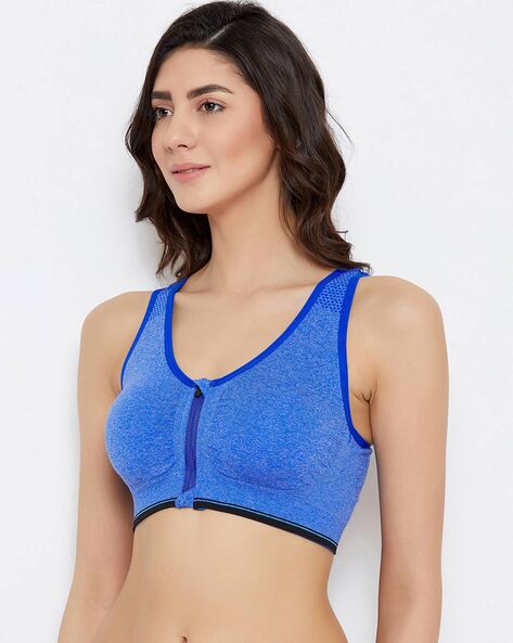 Buy online Blue Polyester Sports Bra from lingerie for Women by Clovia for  ₹489 at 59% off