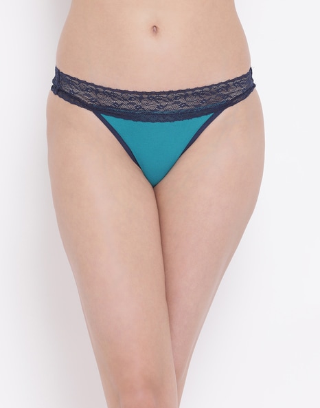 Buy Clovia Blue Solid Cotton Bikini Panty Online at Best Prices in