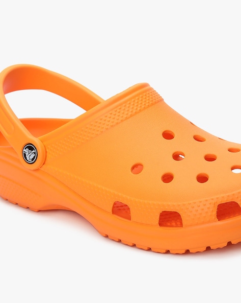 crocs orange and white