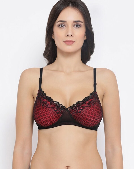 Buy Clovia Padded Non-Wired Full Coverage T-Shirt Bra - Red at Rs