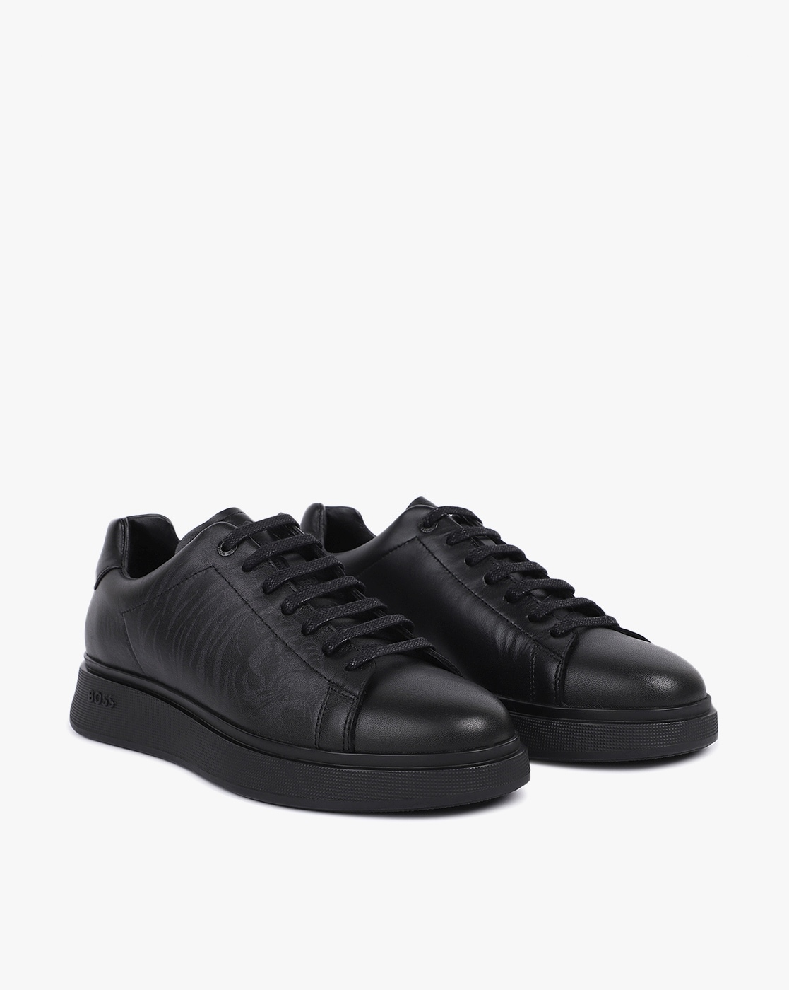 Buy Hugo Boss Men s Aki Leather Sneakers Shoes Black 10 D(M) US at Amazon.in