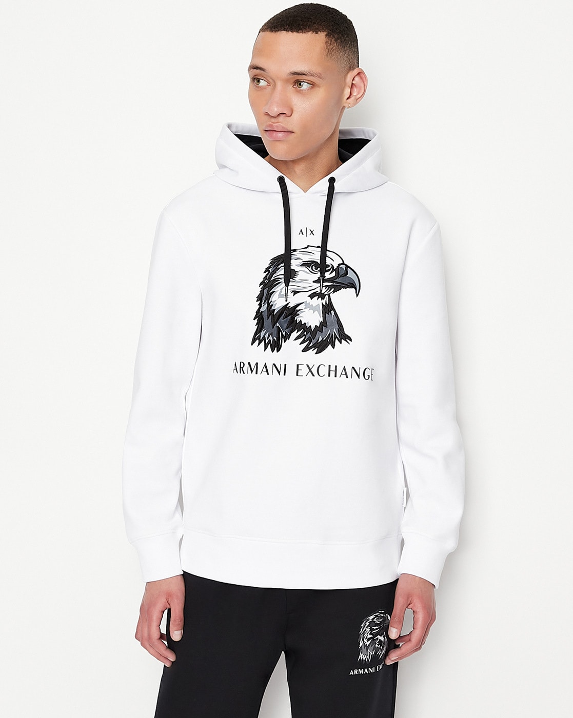 Eagle Logo Print Hooded Sweatshirt