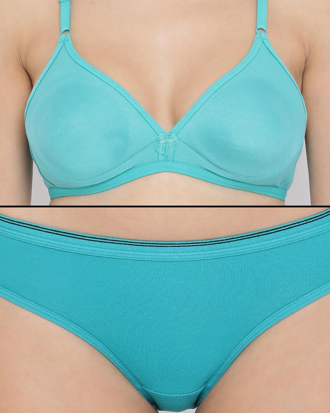 Buy 3 Pcs Set Of Sky Blue - Sea Green Color Bra, Panty And Night Slip  Online India, Best Prices, COD - Clovia