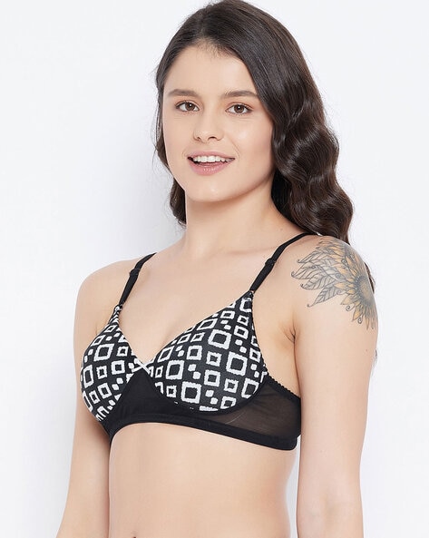Buy online Black Printed Push Up Bra from lingerie for Women by