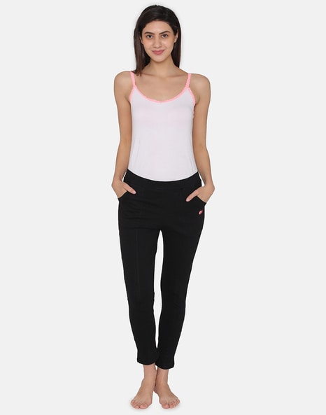 Scoop Women's Pintuck Tie Front Track Pants 