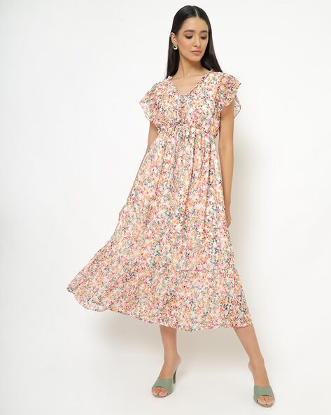 Floral Print A-line Dress