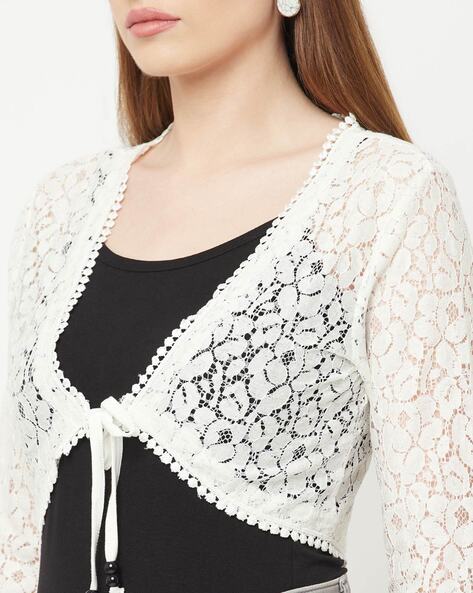 off white lace shrug